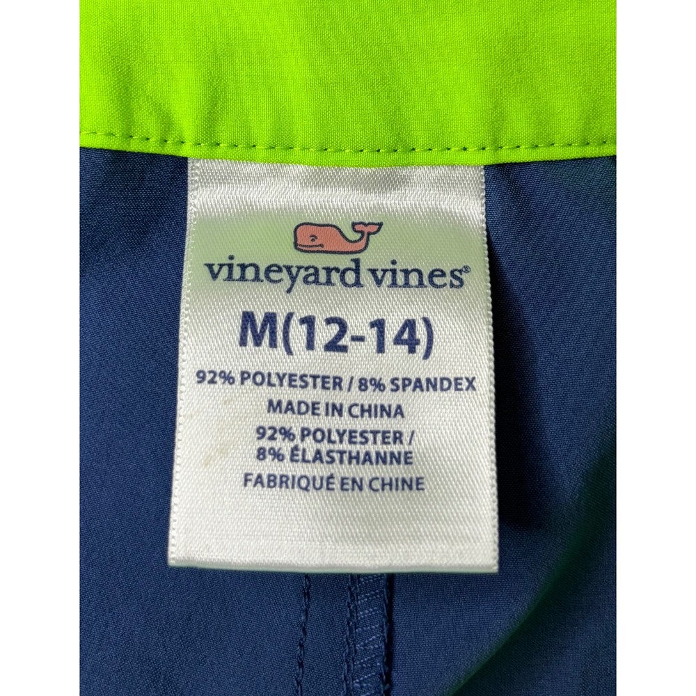Vineyard Vines‎ Boys Blue Neon Green Board Shorts Swim Trunks Size M 12-14 - Picture 3 of 14